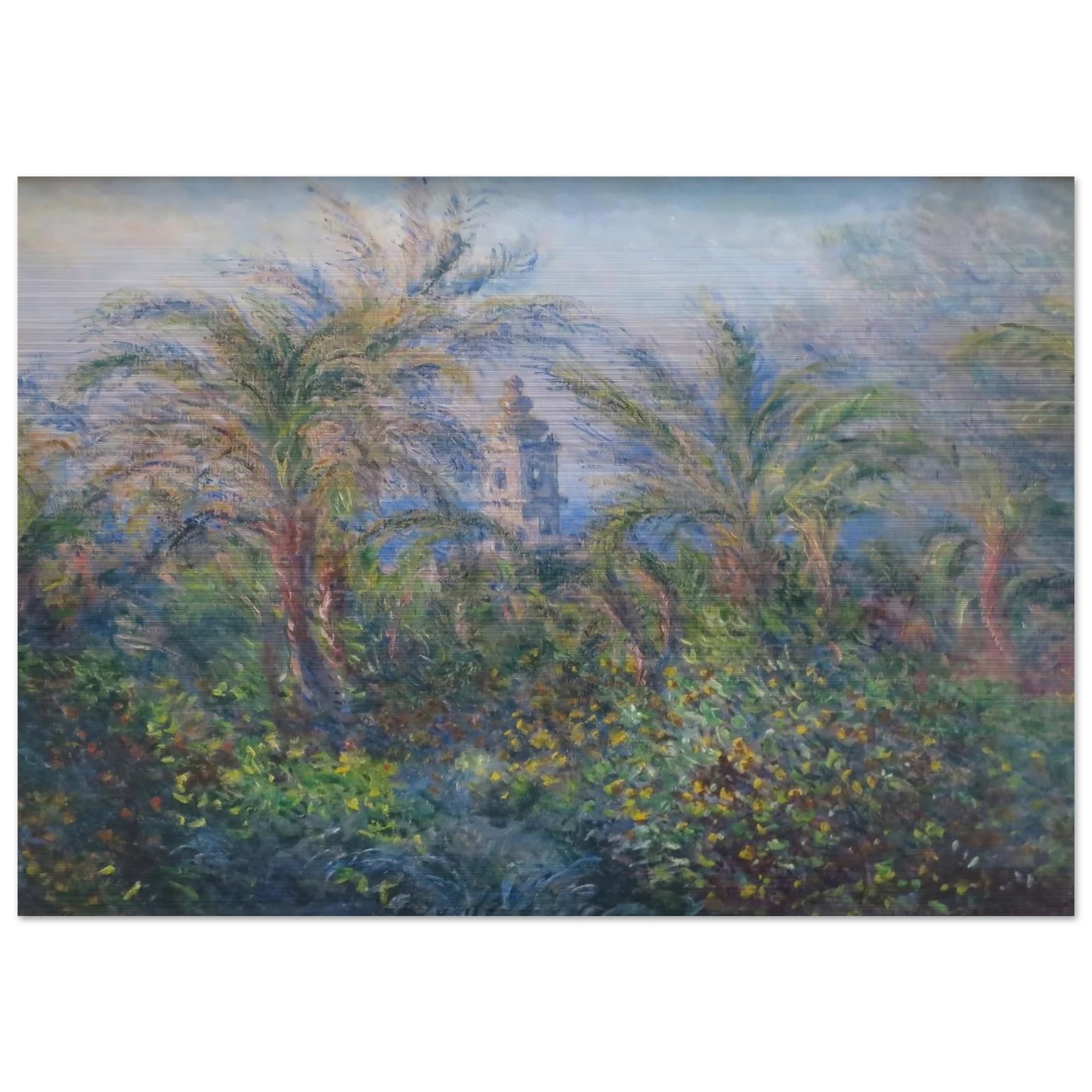 Garden in Bordighera, Impression of Morning - claude monet Brushed Aluminum Print - 70x100 cm / 28x40 inches | claude monet Aluminum Print | claude monet Prints