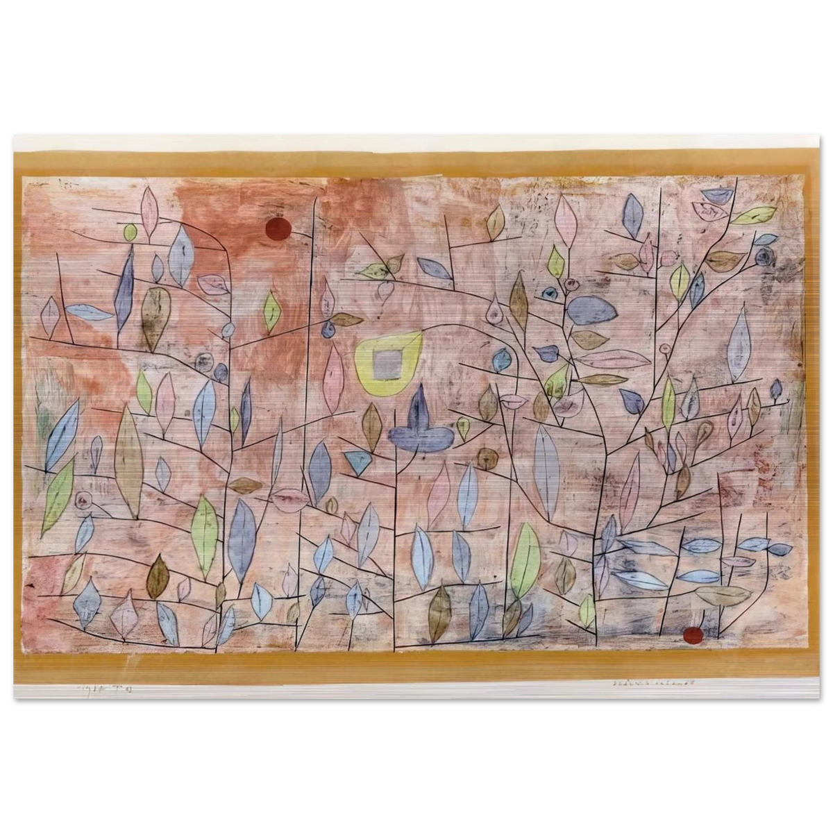 SPARSE FOLIAGE 1934 - Paul Klee Brushed Aluminum Print - 70x100 cm / 28x40 inches | Paul Klee Aluminum Print | Paul Klee Prints