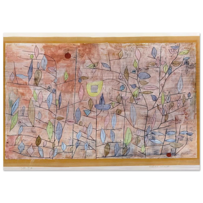 SPARSE FOLIAGE 1934 - Paul Klee Brushed Aluminum Print - 70x100 cm / 28x40 inches | Paul Klee Aluminum Print | Paul Klee Prints
