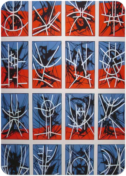 Hieroglyphics - 1969 By Jimmy Ernst Pack of 10 Post Cards | Jimmy Ernst Post Cards | A6 (10.5 x 14.8 cm) - 4.1 x 5.8 inches