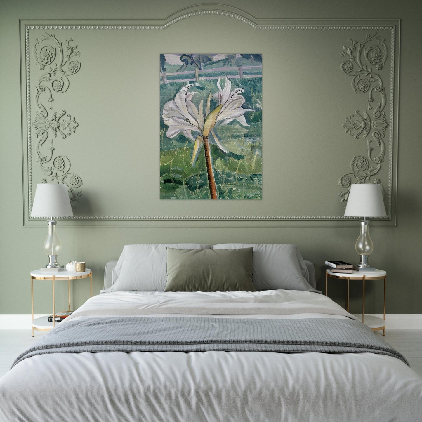 Lily growing in a field by the sea - 1927 - Grace Cossington Smith Brushed Aluminum Print - 70x100 cm / 28x40 inches | Grace Cossington Smith Aluminum Print | Grace Cossington Smith Prints