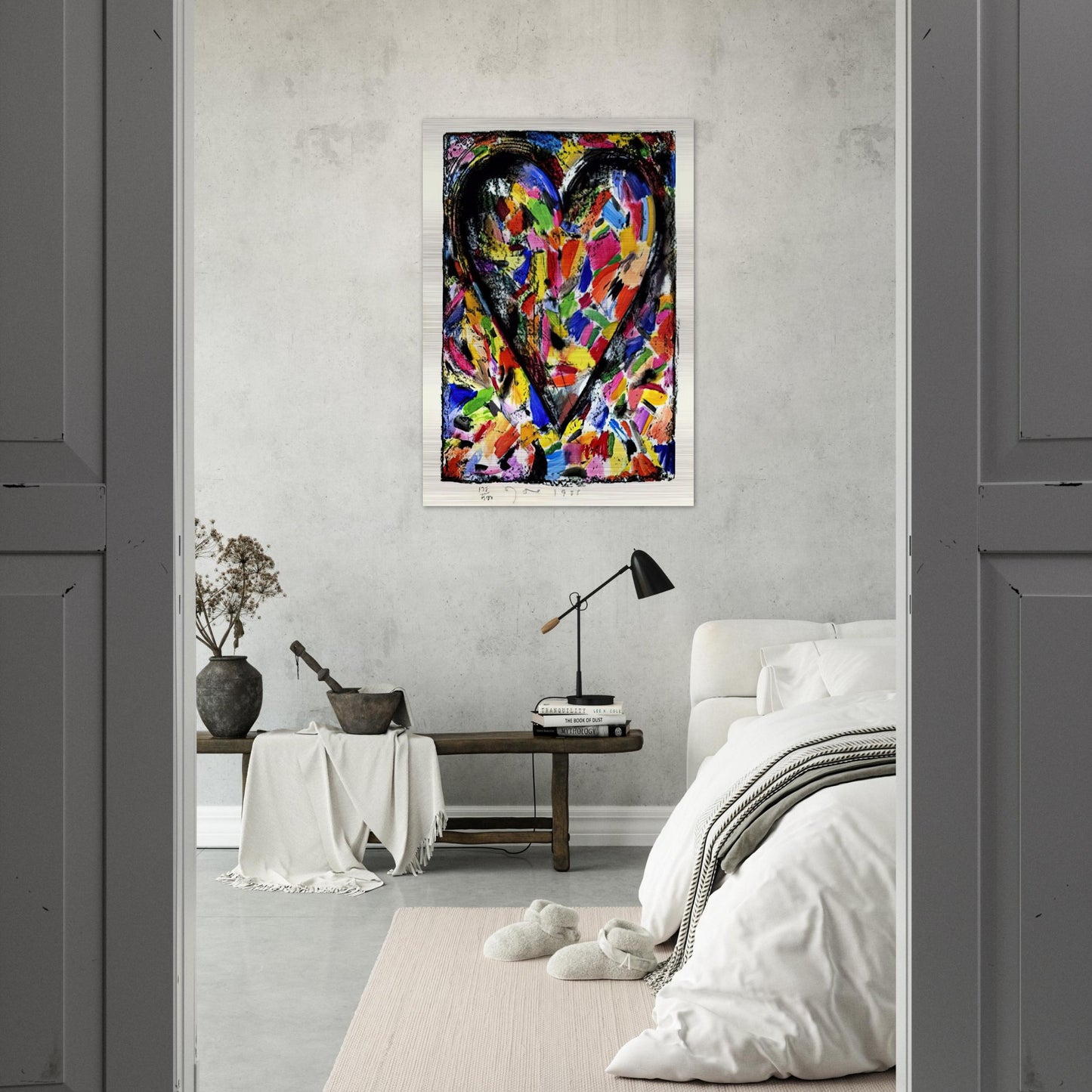 CONFETTI HEART 1985 - Jim Dine Brushed Aluminum Print - 70x100 cm / 28x40 inches | Jim Dine Aluminum Print | Jim Dine Prints