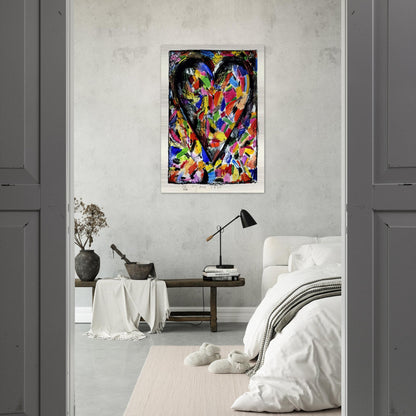 CONFETTI HEART 1985 - Jim Dine Brushed Aluminum Print - 70x100 cm / 28x40 inches | Jim Dine Aluminum Print | Jim Dine Prints