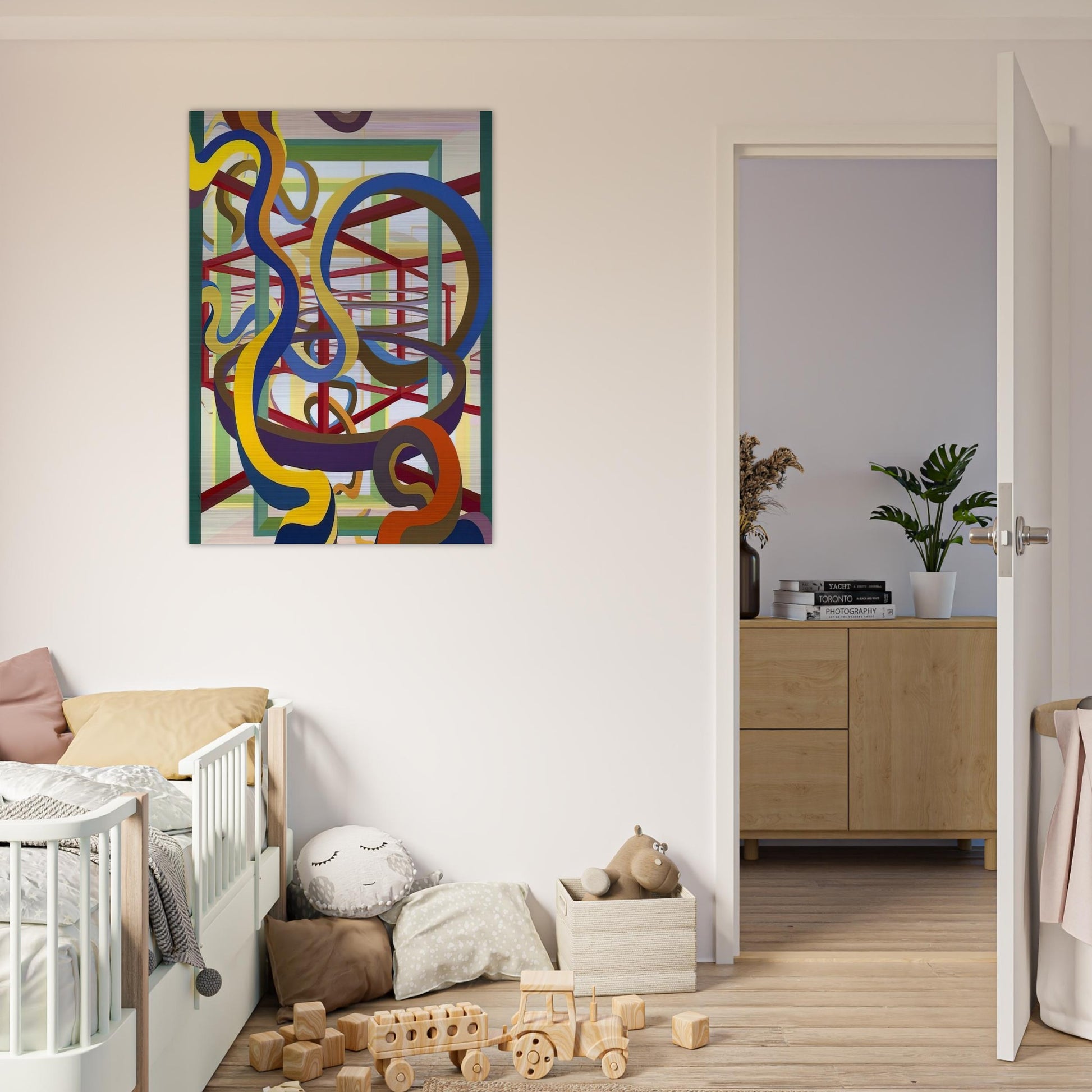 Vorcex IV - Al Held Brushed Aluminum Print - 70x100 cm / 28x40 inches | Al Held Aluminum Print | Al Held Prints