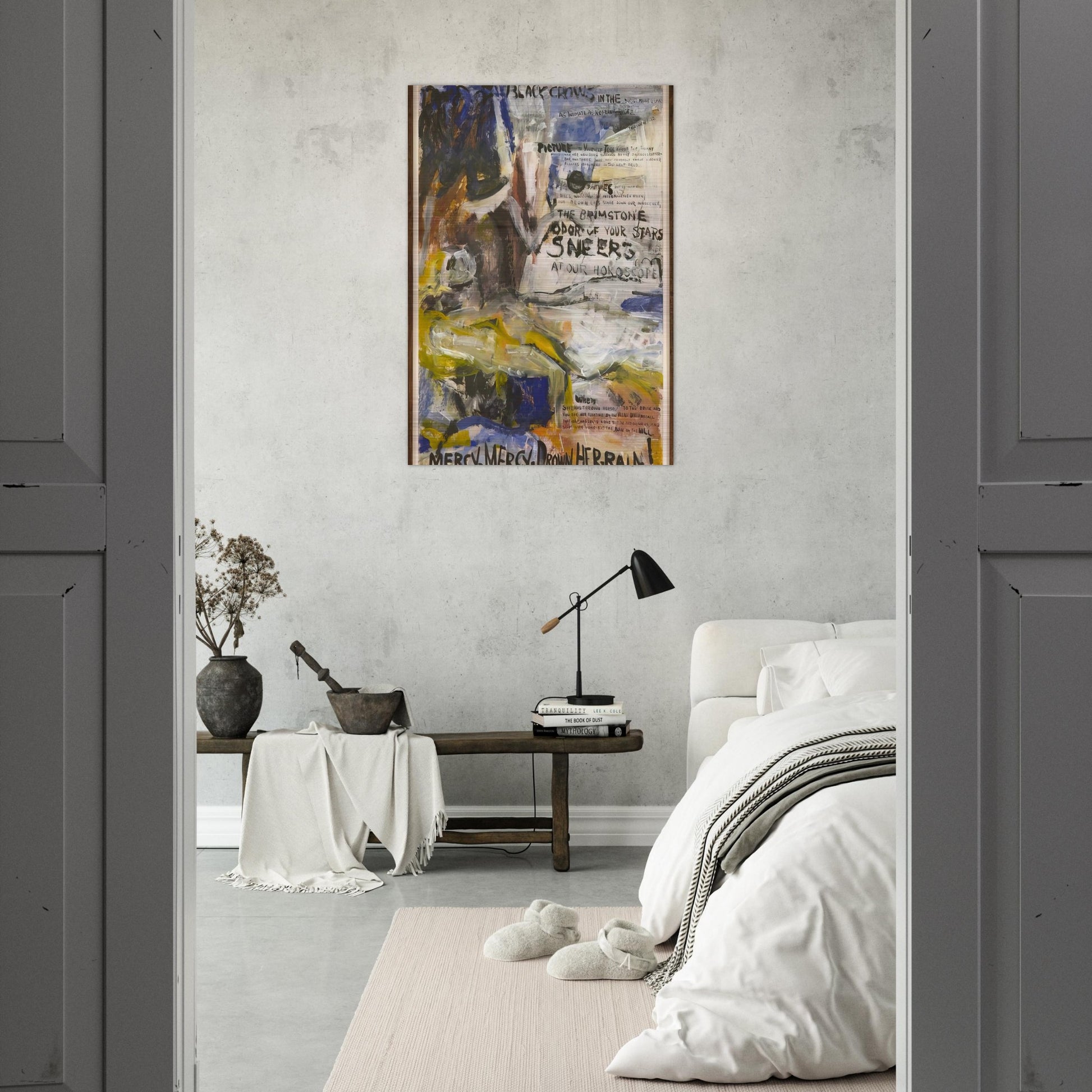 THE ORANGES NO 1 BLACK CROWS 1949 - Grace Hartigan Brushed Aluminum Print - 70x100 cm / 28x40 inches | Grace Hartigan Aluminum Print | Grace Hartigan Prints