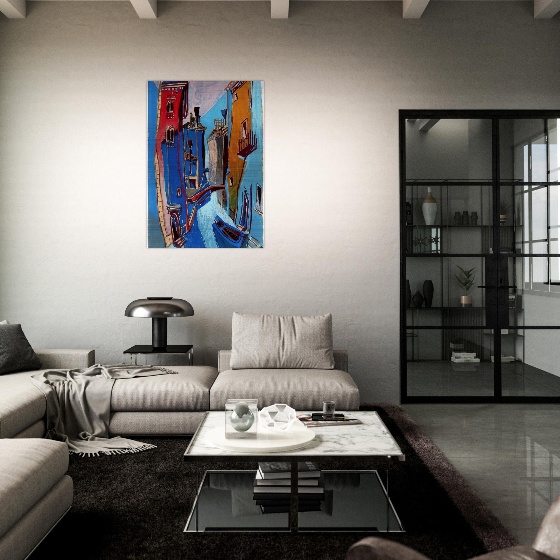 VENICE 1948 - Enrico Prampolini Brushed Aluminum Print - 70x100 cm / 28x40 inches | Enrico Prampolini Aluminum Print | Enrico Prampolini Prints