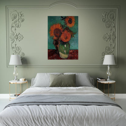 Sunflowers - Vincent van Gogh Brushed Aluminum Print - 70x100 cm / 28x40 inches | Vincent van Gogh Aluminum Print | Vincent van Gogh Prints