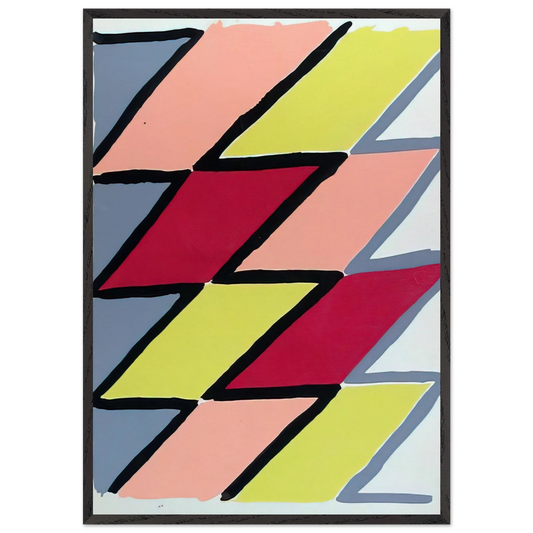 COMPOSITION 22 - Sonia Delaunay 70x100 cm / 28x40 inches Framed Art Print – Black Wooden Frame