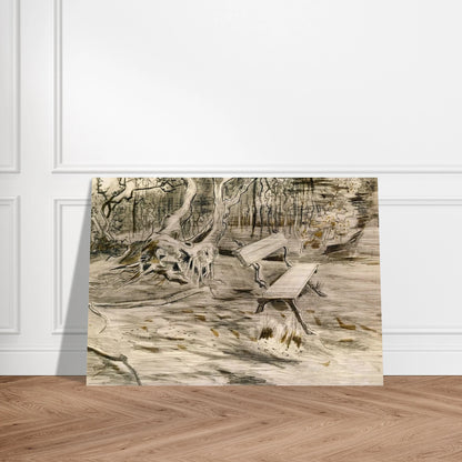 The Bench - Vincent van Gogh Brushed Aluminum Print - 70x100 cm / 28x40 inches | Vincent van Gogh Aluminum Print | Vincent van Gogh Prints