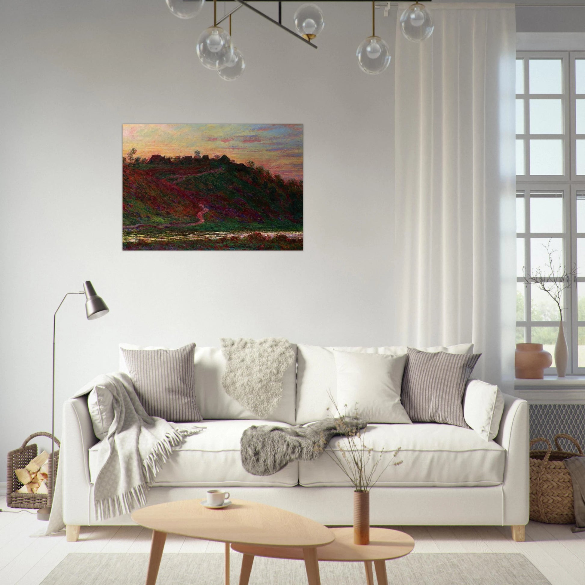 The Village of La Roche-Blond, Sunset - claude monet Brushed Aluminum Print - 70x100 cm / 28x40 inches | claude monet Aluminum Print | claude monet Prints
