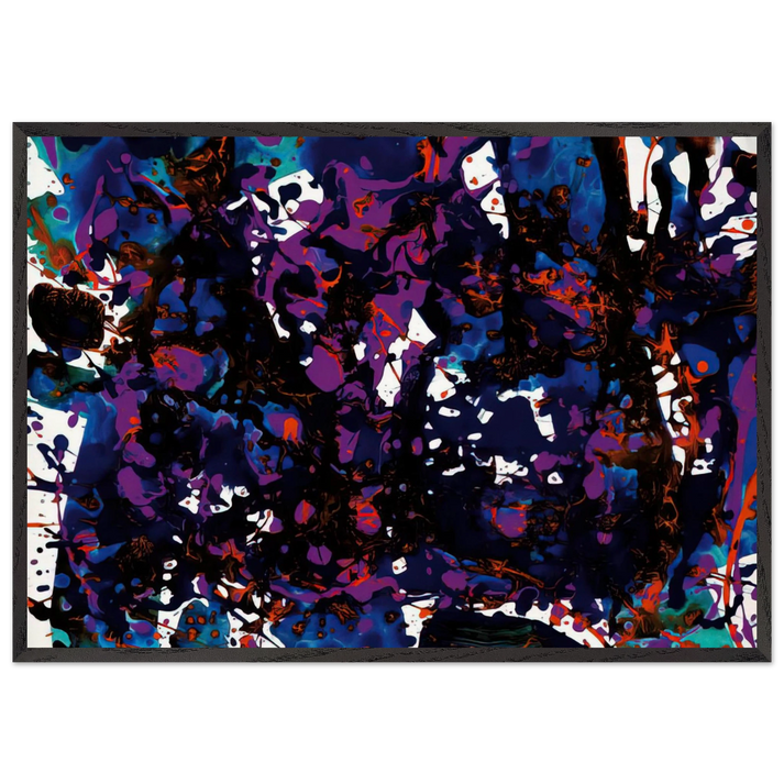 Untitled  SFP94-3  SF94-024  - Sam Francis 70x100 cm / 28x40 inches Framed Art Print – Black Wooden Frame