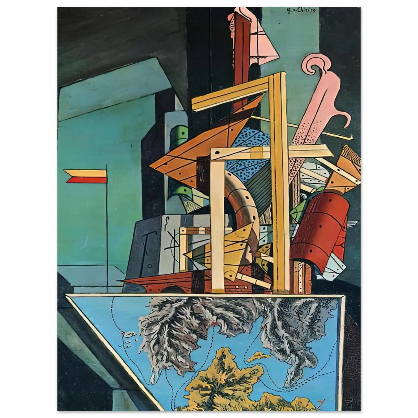 Giorgio de Chirico - THE MELANCHOLY OF DEPARTURE 1916 1  75x100 cm / 30x40inches Fine Art Poster