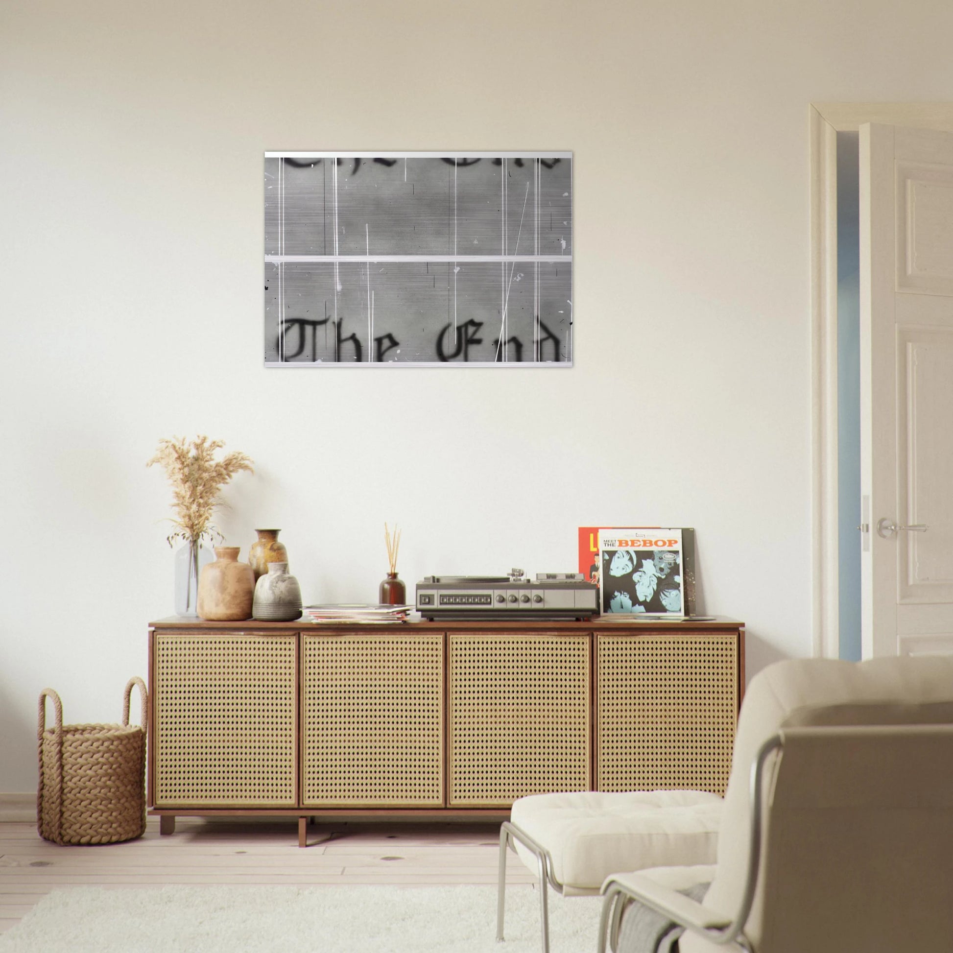 THE END 1 1993 - Edward Ruscha Brushed Aluminum Print - 70x100 cm / 28x40 inches | Edward Ruscha Aluminum Print | Edward Ruscha Prints