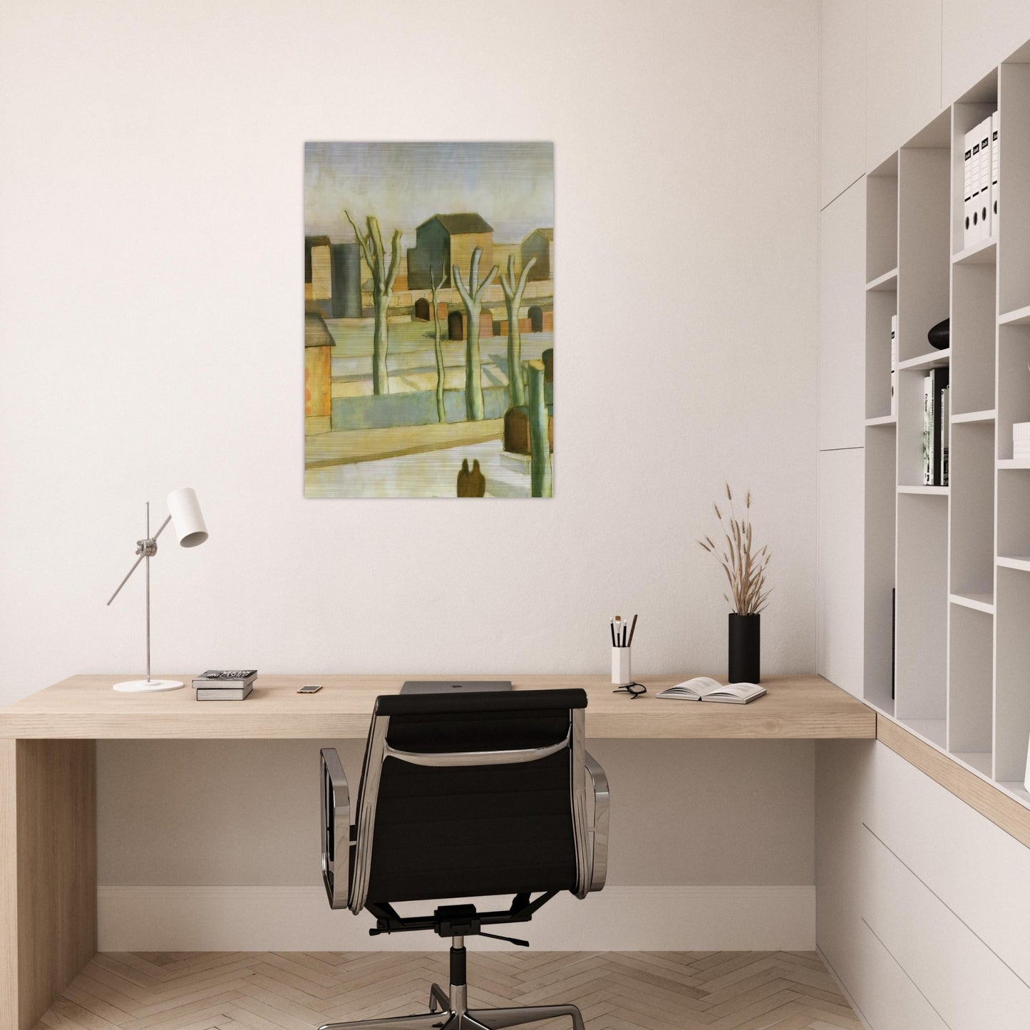 THE STATION AT FIGUERAS - Salvador Dali Brushed Aluminum Print - 70x100 cm / 28x40 inches | Salvador Dali Aluminum Print | Salvador Dali Prints