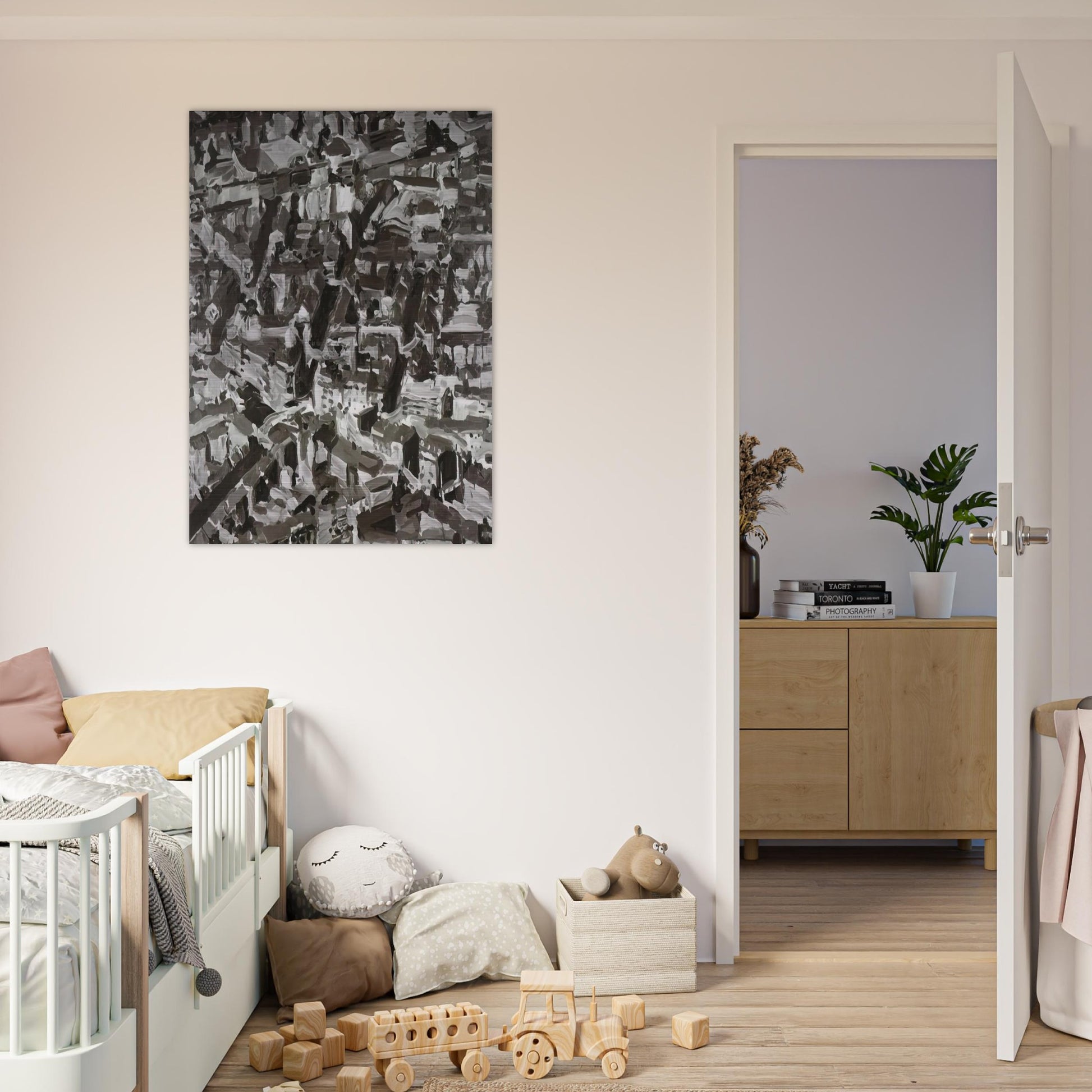 TOWNSCAPE D 1968 - Gerhard Richter Brushed Aluminum Print - 70x100 cm / 28x40 inches | Gerhard Richter Aluminum Print | Gerhard Richter Prints