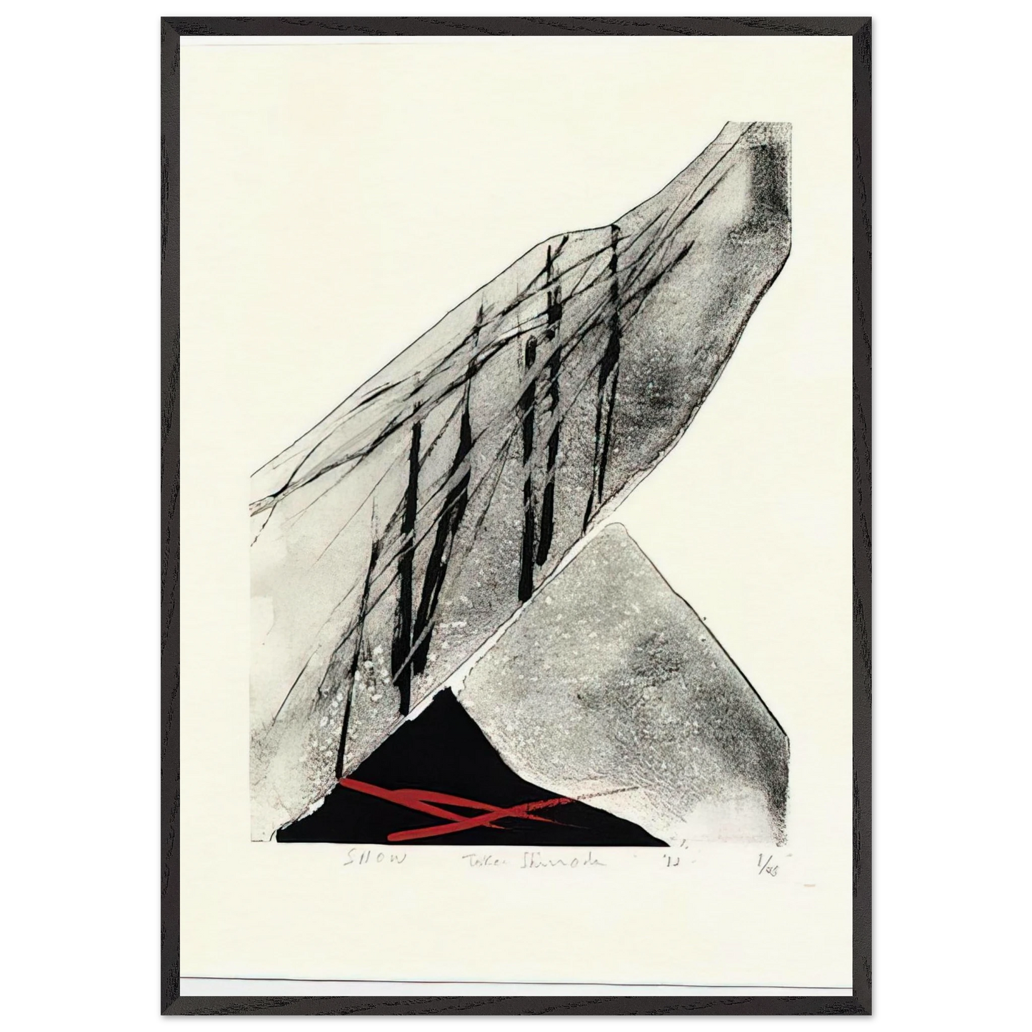 Snow - 1982 - Toko Shinoda 70x100 cm / 28x40 inches Framed Art Print – Black Wooden Frame