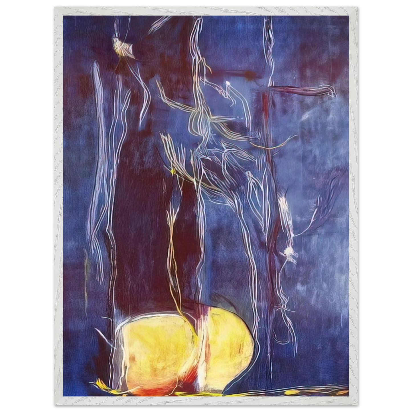 Helen Frankenthaler - All About Blue - 1994 Wall art - 30x40 cm / 12x16 inches - Premium Wooden Framed Poster With Fine Art Paper-canvas - Black frame