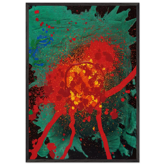 Blood Feud - 28807 - 2007 - John Hoyland 70x100 cm / 28x40 inches Framed Art Print – Black Wooden Frame