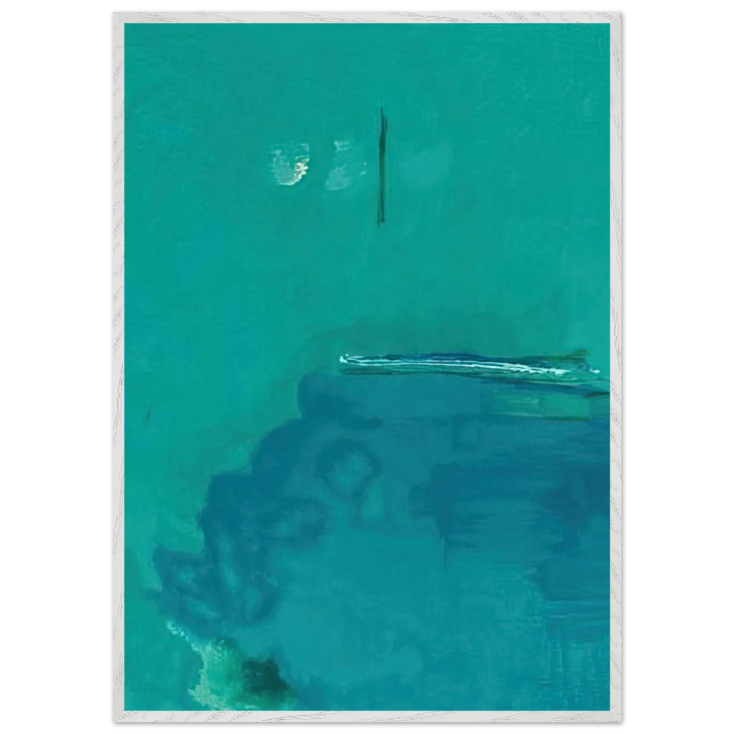 Helen Frankenthaler - Contentment Island - 2004 Wall art - 30x45 cm / 12x18 inches - Premium Wooden Framed Poster With Fine Art Paper-canvas - Black frame