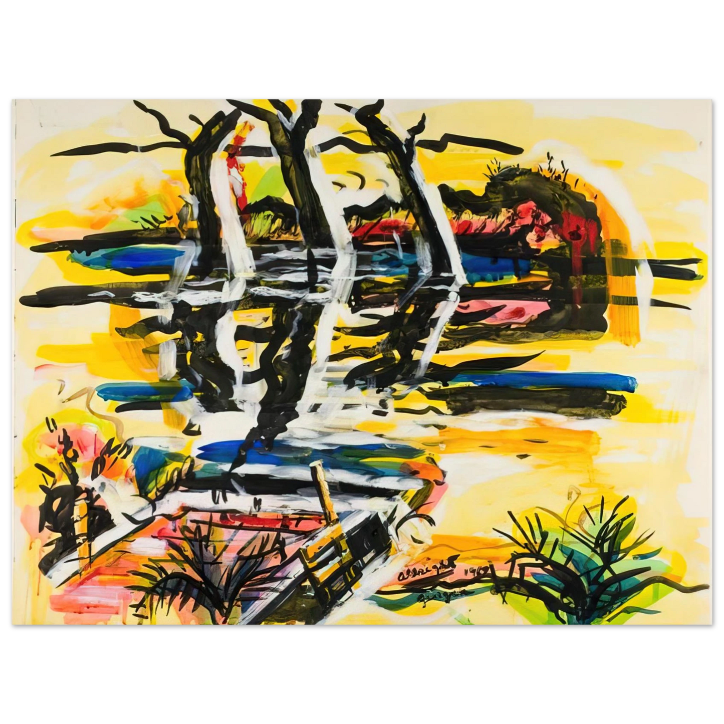 Ivan Albright - THREE TREES GEORGIA 1969  75x100 cm / 30x40inches Fine Art Poster