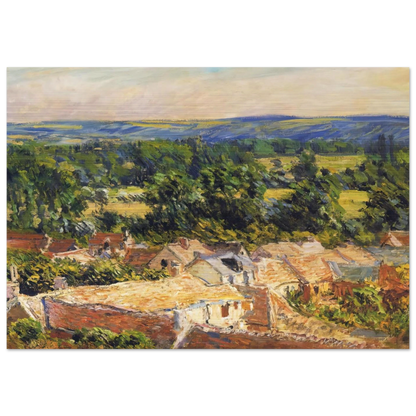 View on village of Giverny - claude monet Brushed Aluminum Print - 70x100 cm / 28x40 inches | claude monet Aluminum Print | claude monet Prints