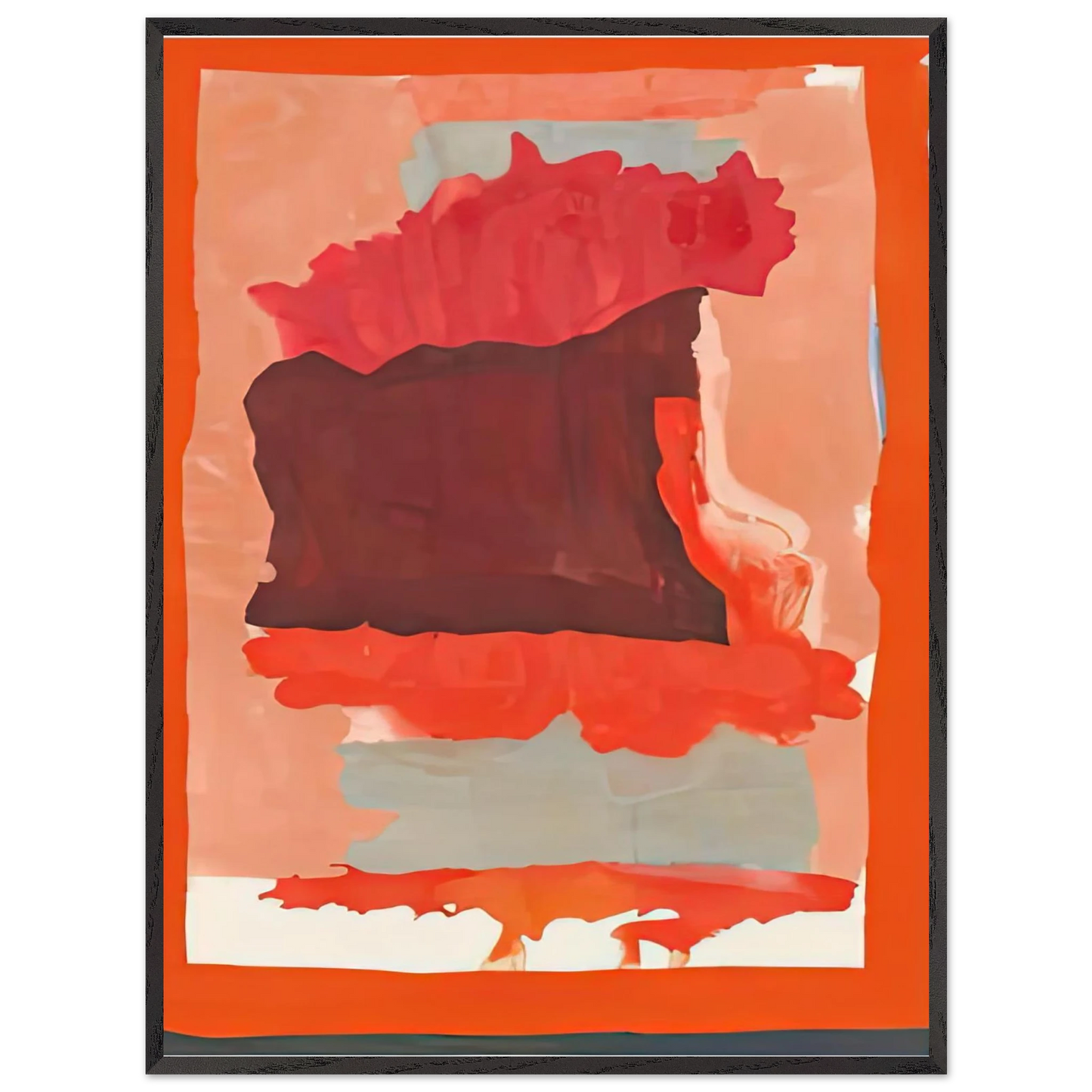 Helen Frankenthaler - Cape Orange, 1964- Wall Art - 21x29.7 cm / 8x12" - Premium Wooden Framed Poster With Fine Art Paper-canvas - White frame