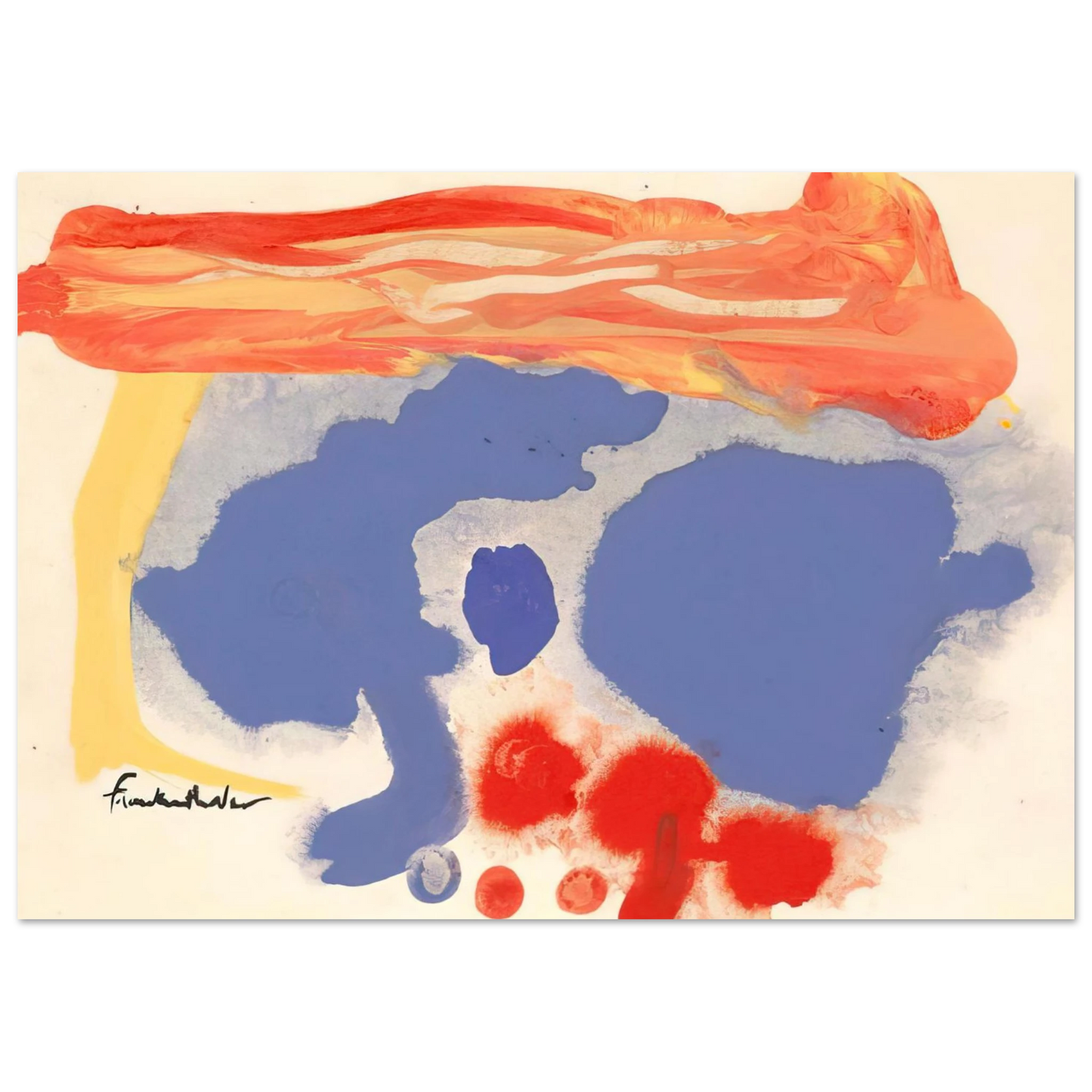 Helen Frankenthaler - Summerscene, Provincetown - 1961 Wall art - 28x43  cm / XL (11x17 inches) - Fine Art Poster-canvas - -