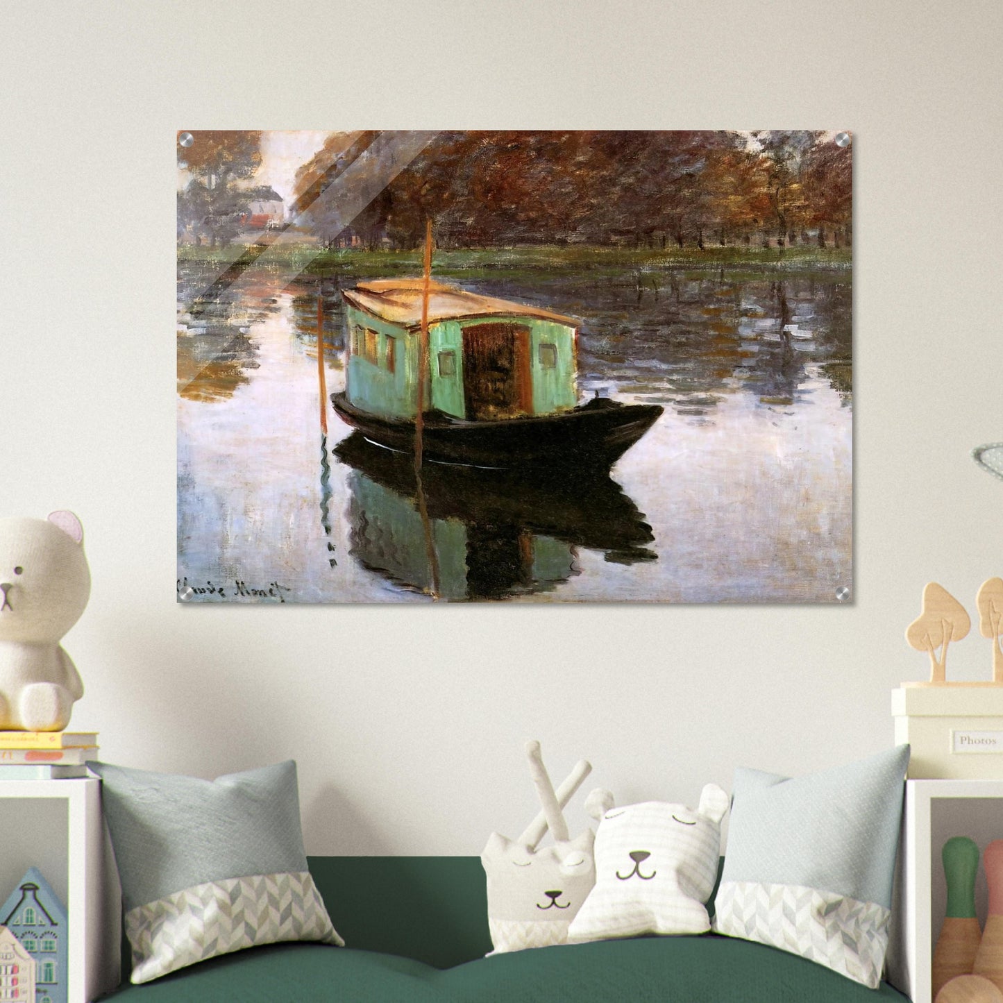 The Studio-Boat - claude monet Acrylic Print - 70x100 cm / 28x40″ inches | claude monet Wall Art | claude monet Prints