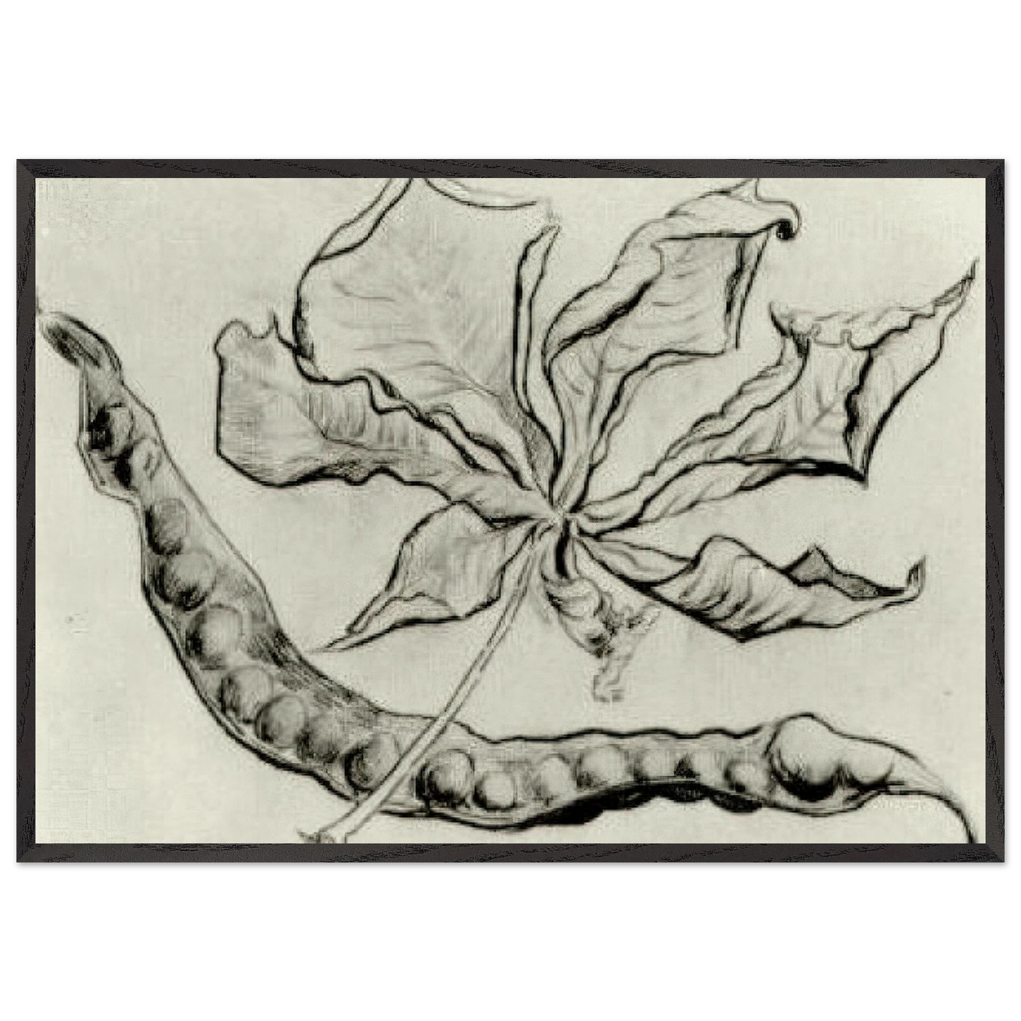 Dead Leaf and Pod - Vincent van Gogh 70x100 cm / 28x40 inches Framed Art Print – Black Wooden Frame