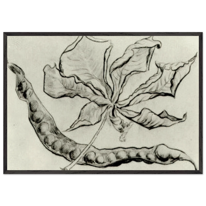 Dead Leaf and Pod - Vincent van Gogh 70x100 cm / 28x40 inches Framed Art Print – Black Wooden Frame