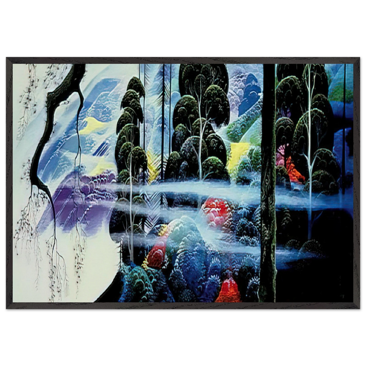 Along the Coast - Eyvind Earle 70x100 cm / 28x40 inches Framed Art Print – Black Wooden Frame