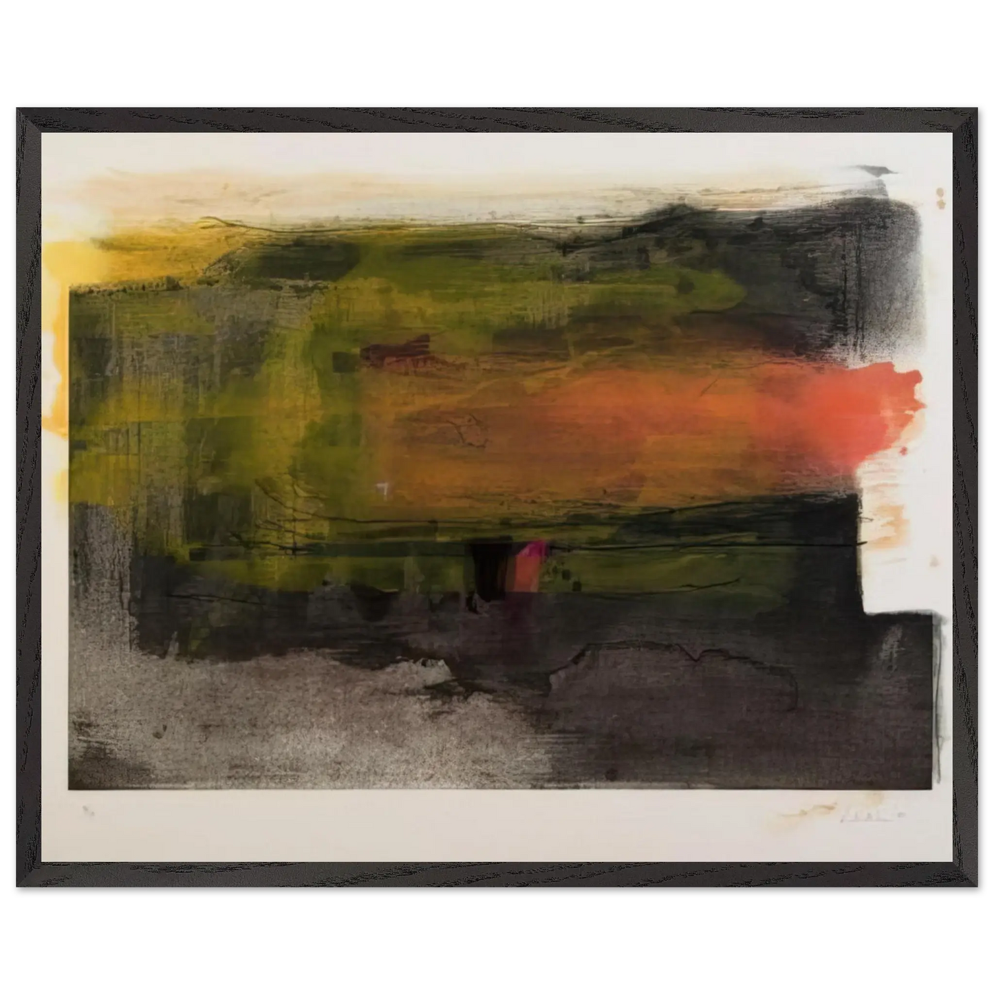Helen Frankenthaler - Deep Sun - 1983 Wall art - 15x20 cm / 6x8 Inches - Premium Wooden Framed Poster With Fine Art Paper - White frame
