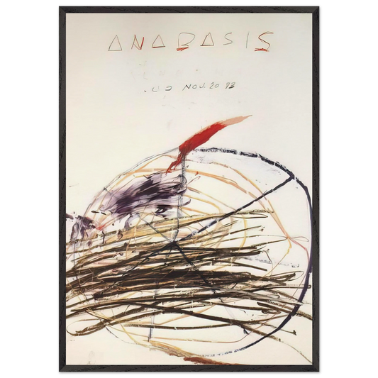 Anabasis  Xenephon  - Cy Twombly 70x100 cm / 28x40 inches Framed Art Print – Black Wooden Frame