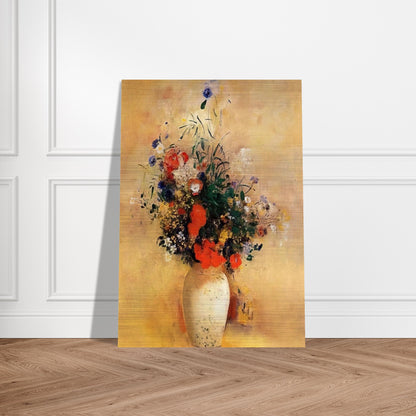 FLOWERS IN A BLUE VASE - Odilon Redon Brushed Aluminum Print - 70x100 cm / 28x40 inches | Odilon Redon Aluminum Print | Odilon Redon Prints