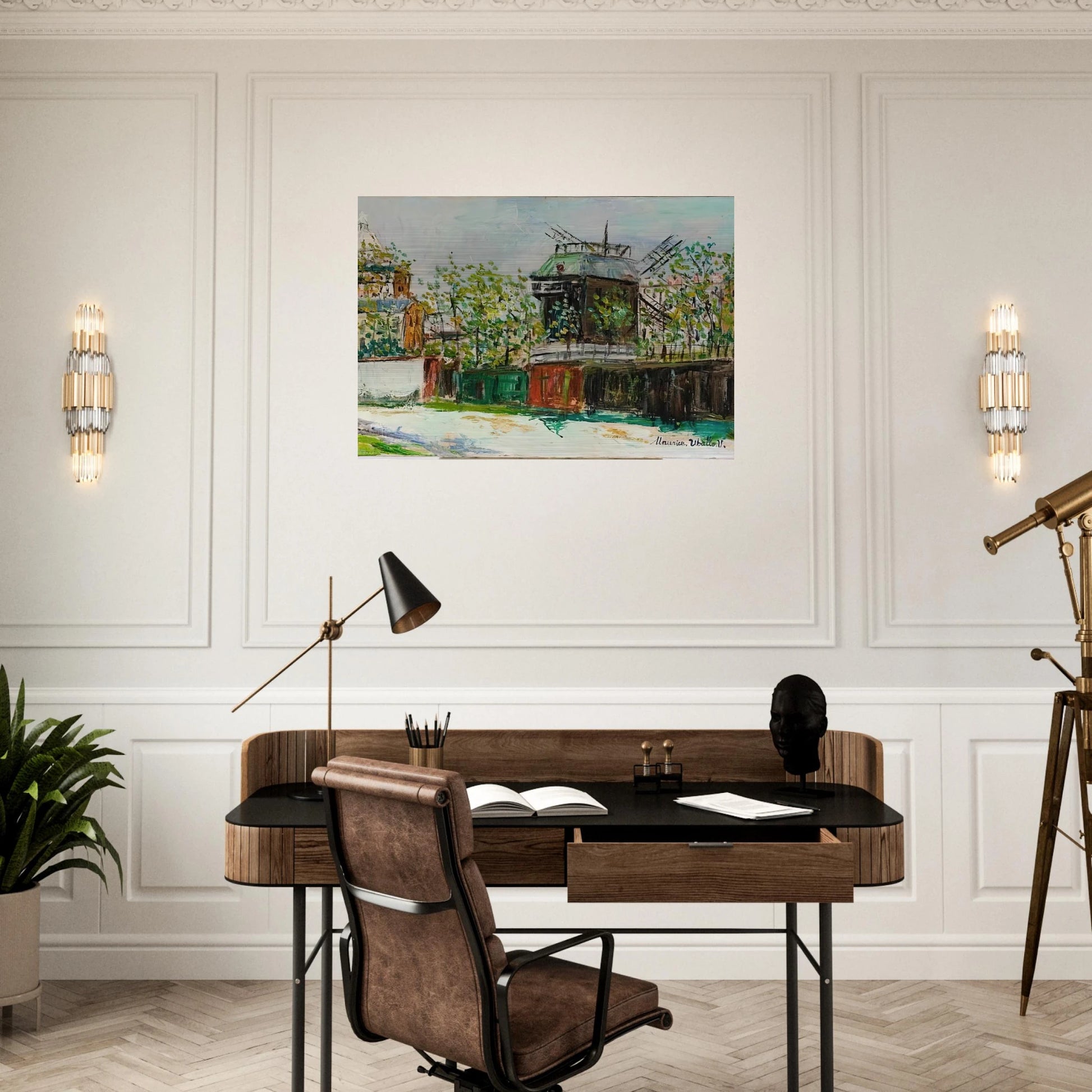 MOULIN DE LA GALETTE 4 - Maurice Utrillo Brushed Aluminum Print - 70x100 cm / 28x40 inches | Maurice Utrillo Aluminum Print | Maurice Utrillo Prints
