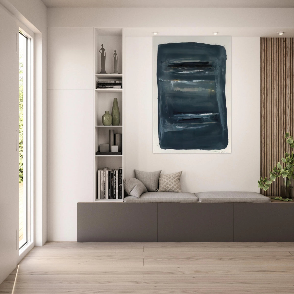 Abstract with Blue and Black - Abstract Expressionism - Larry Zox Art Prints - 100x150 cm / 40x60″ inches | Larry Zox Poster | Larry Zox Prints