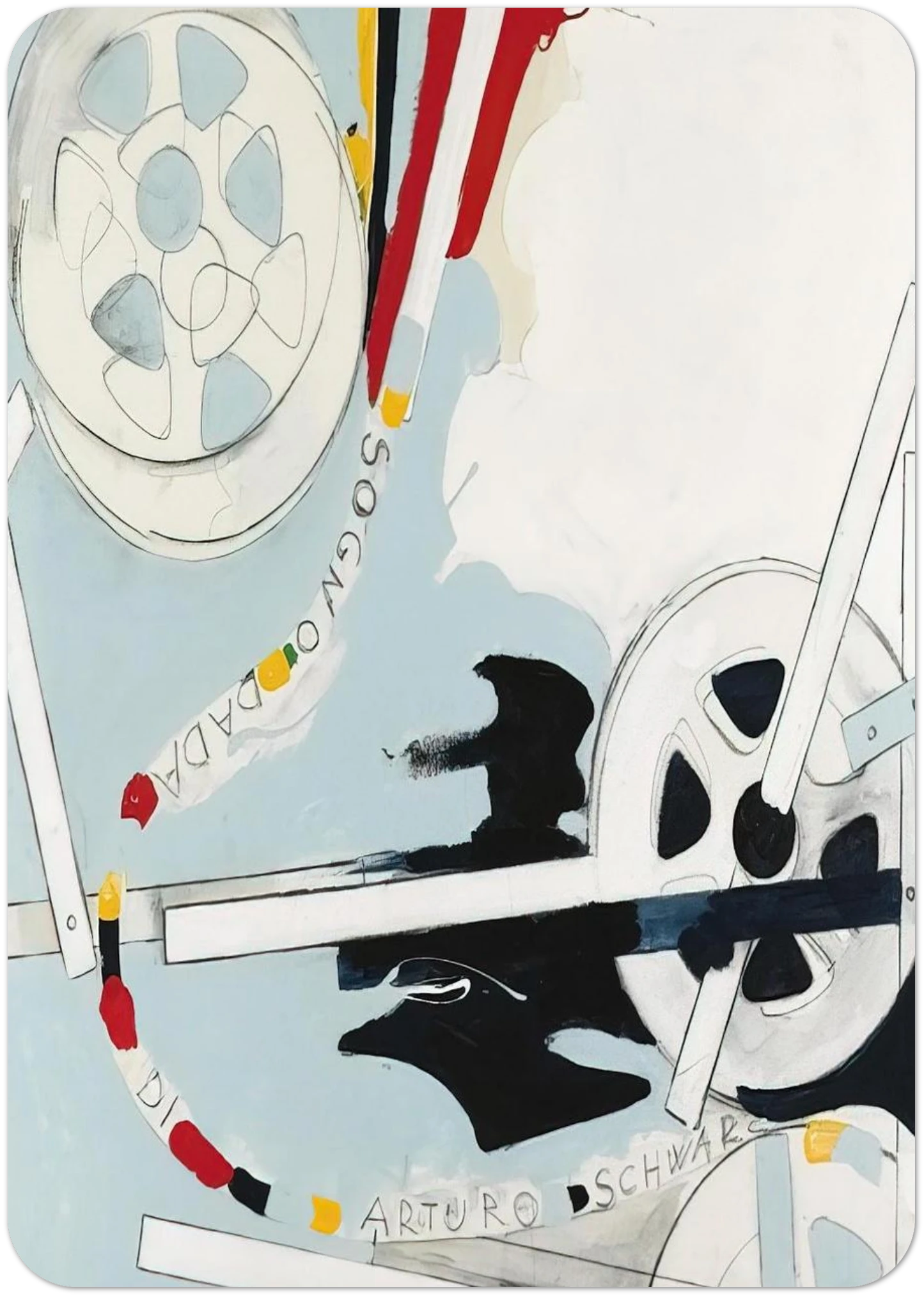 Il Sogno Dada di Arturo Schwarz - 1965 By Mario Schifano Pack of 10 Post Cards | Mario Schifano Post Cards | A6 (10.5 x 14.8 cm) - 4.1 x 5.8 inches