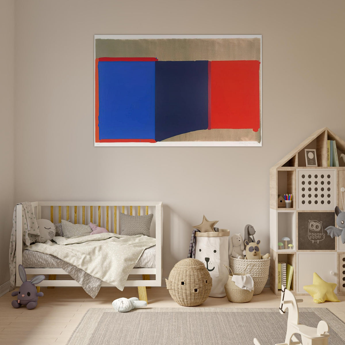 Blues, Reds - 1969 - John Hoyland Art Prints - 100x150 cm / 40x60″ inches | John Hoyland Poster | John Hoyland Prints