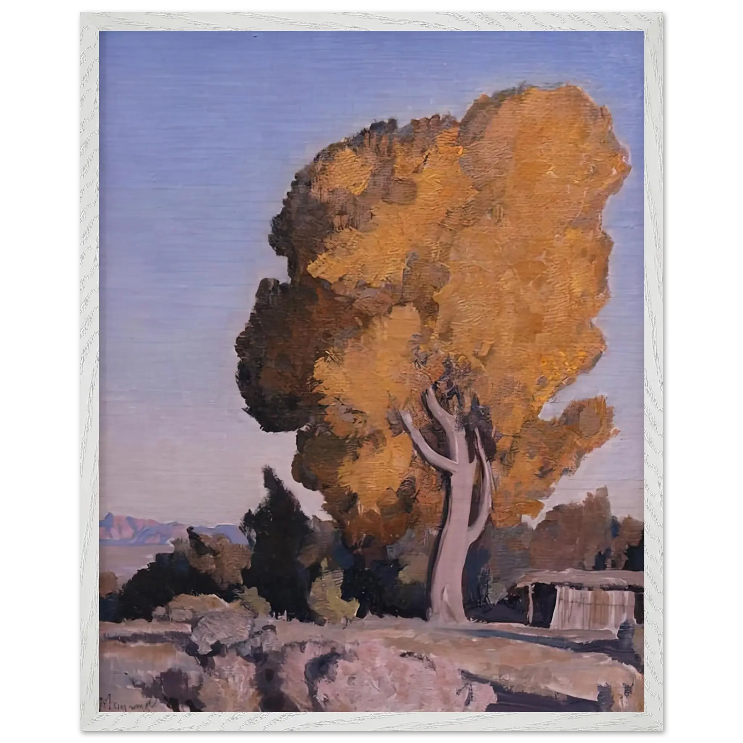 Maynard Dixon - LOW COUNTRY COTTONWOOD 1940 Wall art - 40x50 cm / 16x20 Inches - Premium Wooden Framed Poster With Fine Art Paper - Wood frame