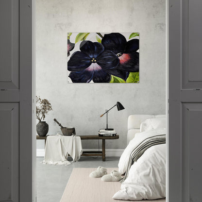 Black and Purple Petunias - Georgia O'Keeffe Acrylic Print - 70x100 cm / 28x40″ inches | Georgia O'Keeffe Wall Art | Georgia O'Keeffe Prints