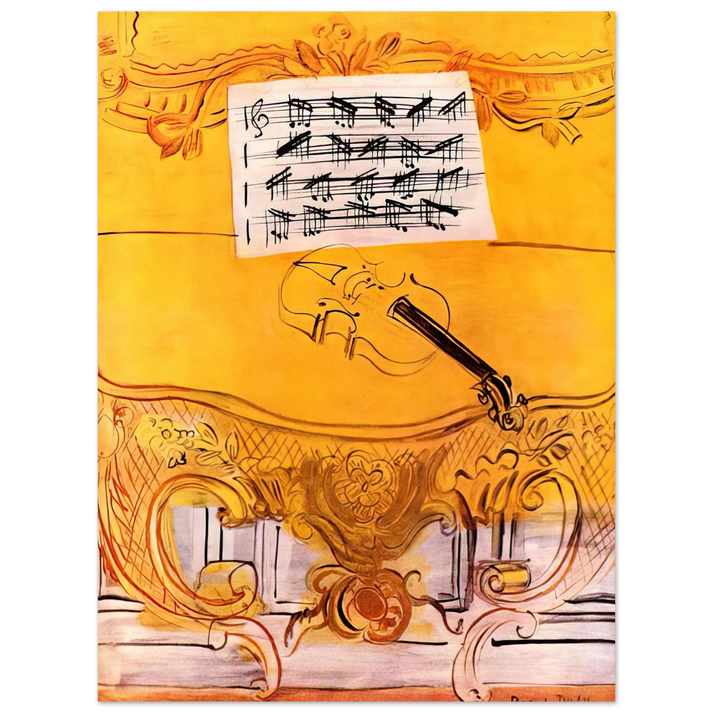 Raoul Dufy - THE YELLOW CONSOLE WITH A VIOLIN 1949  75x100 cm / 30x40inches Fine Art Poster