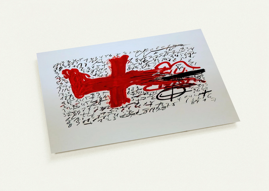 JAMBE ET CHIFFRES 1984 By Antoni Tapies Pack of 10 Post Cards | Antoni Tapies Post Cards | A6 (10.5 x 14.8 cm) - 4.1 x 5.8 inches
