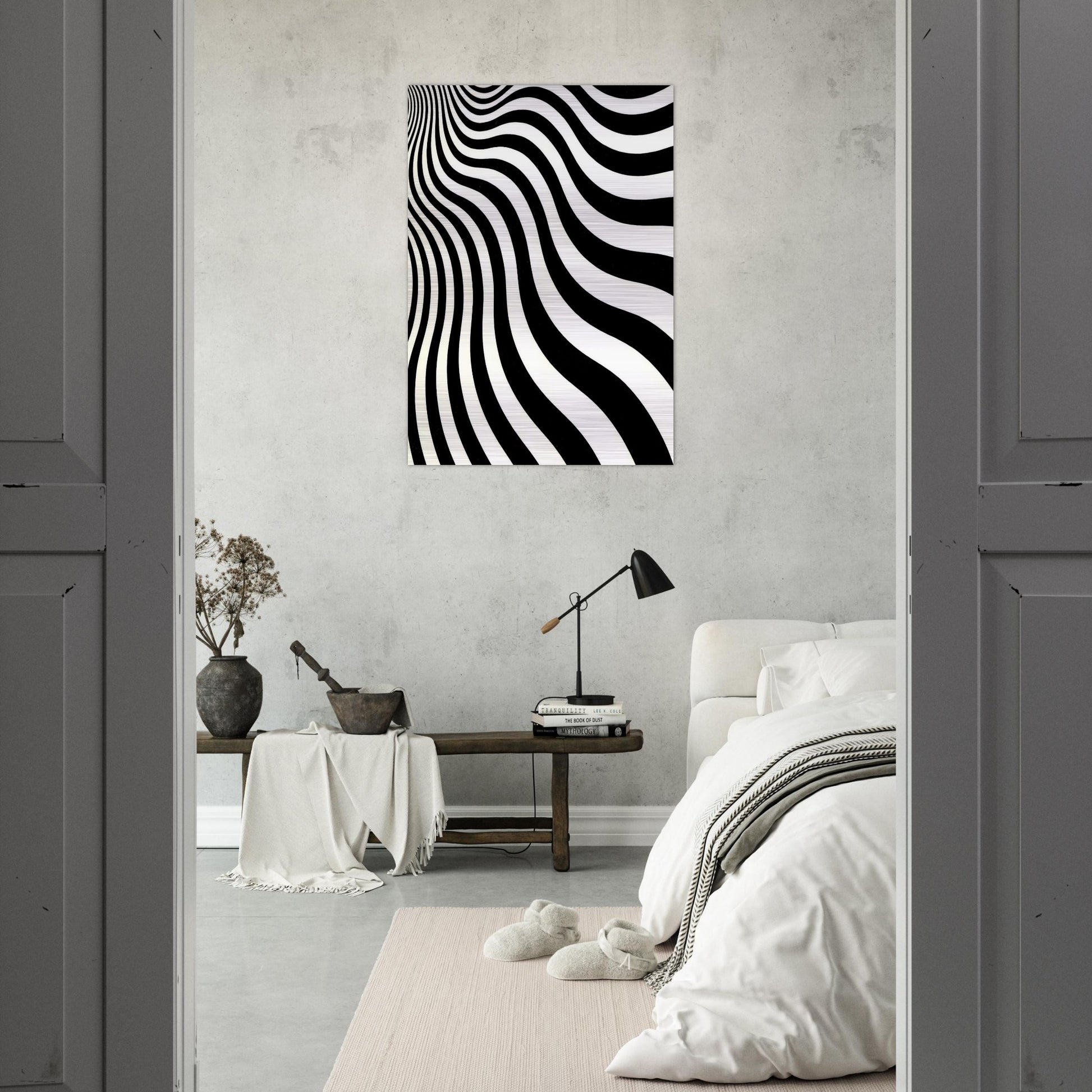 INTAKE 1964 - Bridget Riley Brushed Aluminum Print - 70x100 cm / 28x40 inches | Bridget Riley Aluminum Print | Bridget Riley Prints