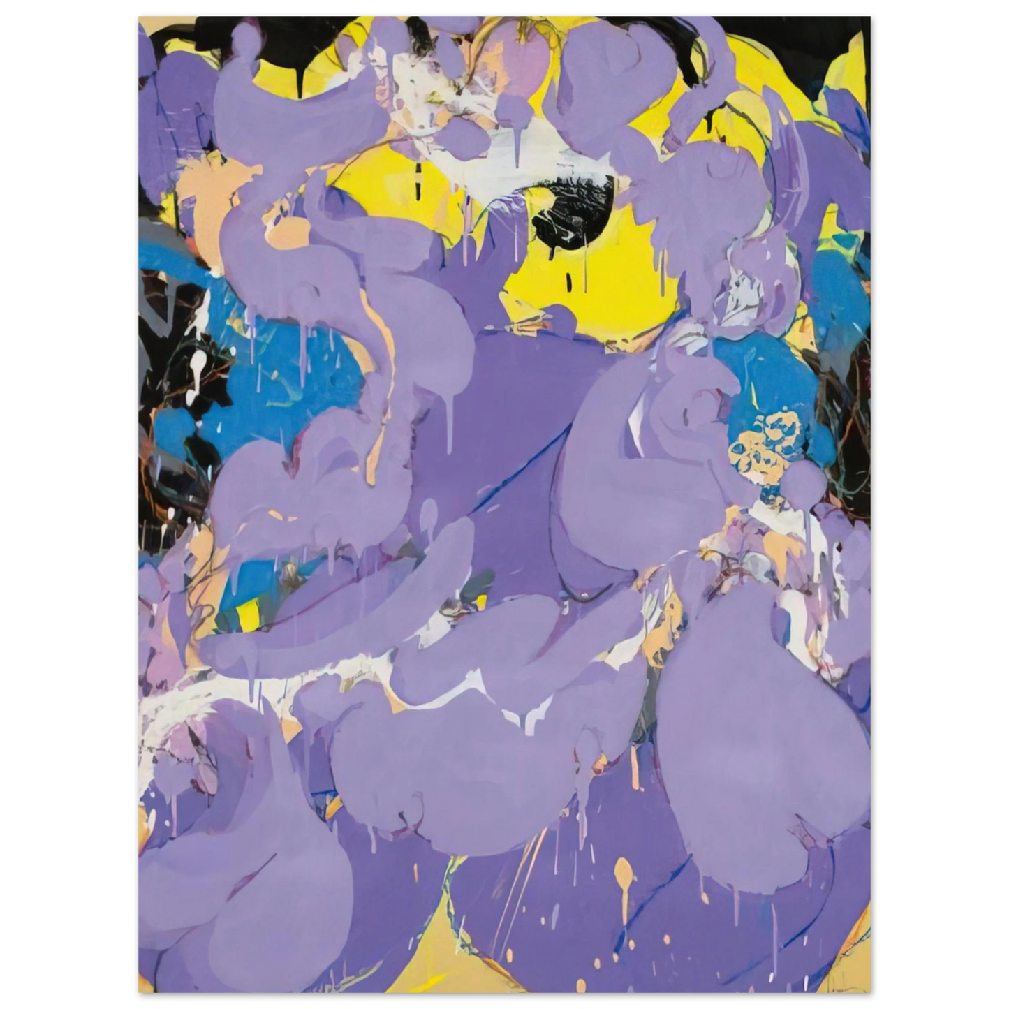 Helen Frankenthaler - Untitled - 1978 Wall art - 28x43  cm / XL (11x17 inches) - Premium Wooden Framed Poster With Fine Art Paper-canvas - Wood frame