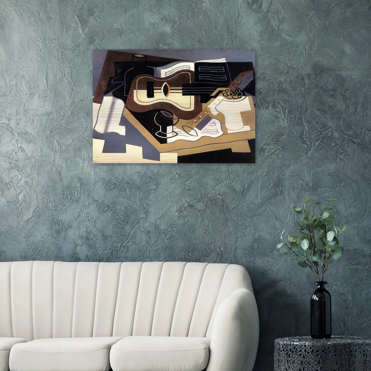 GUITAR AND CLARINET 1920 - Juan Gris Brushed Aluminum Print - 70x100 cm / 28x40 inches | Juan Gris Aluminum Print | Juan Gris Prints