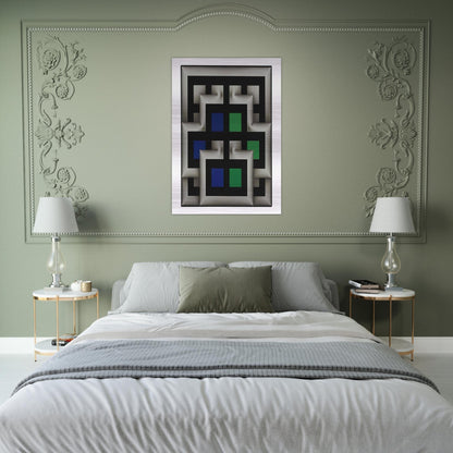 Sararas XX - 1981 - Omar Rayo Brushed Aluminum Print - 70x100 cm / 28x40 inches | Omar Rayo Aluminum Print | Omar Rayo Prints