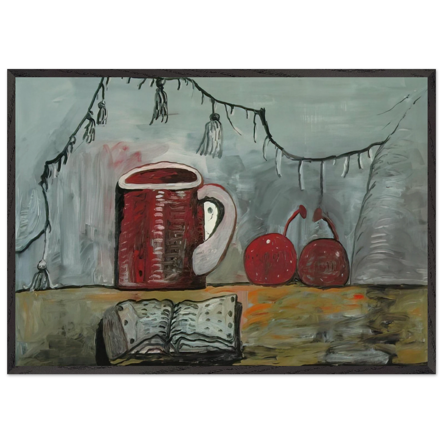 Wall artCURTAIN - Philip Guston 70x100 cm / 28x40 inches Framed Art Print – Black Wooden Frame