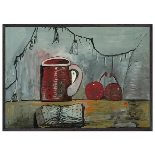 Wall artCURTAIN - Philip Guston 70x100 cm / 28x40 inches Framed Art Print – Black Wooden Frame