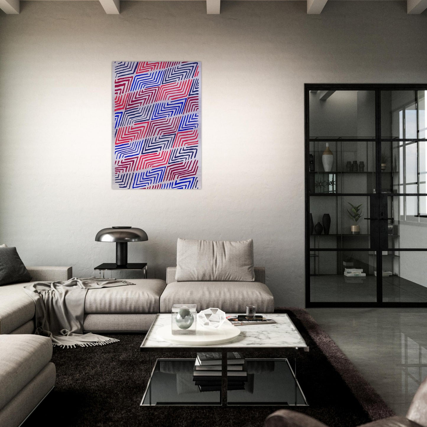 COMPOSITION 30 - Sonia Delaunay Brushed Aluminum Print - 70x100 cm / 28x40 inches | Sonia Delaunay Aluminum Print | Sonia Delaunay Prints