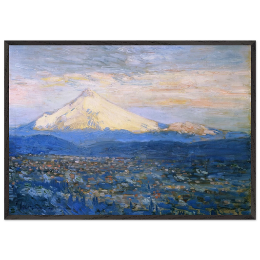 Mount Hood - Childe Hassam 70x100 cm / 28x40 inches Framed Art Print – Black Wooden Frame